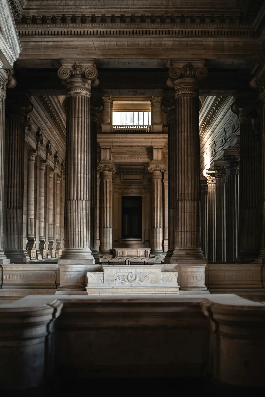 Neoclassical columns inside a palace of justice Neoclassical columns inside a palace of justice